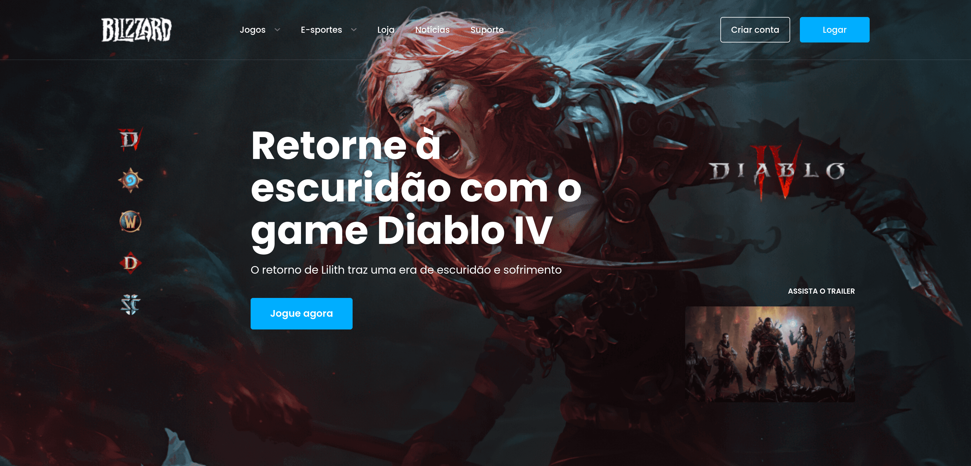 Blizzard Landing Page